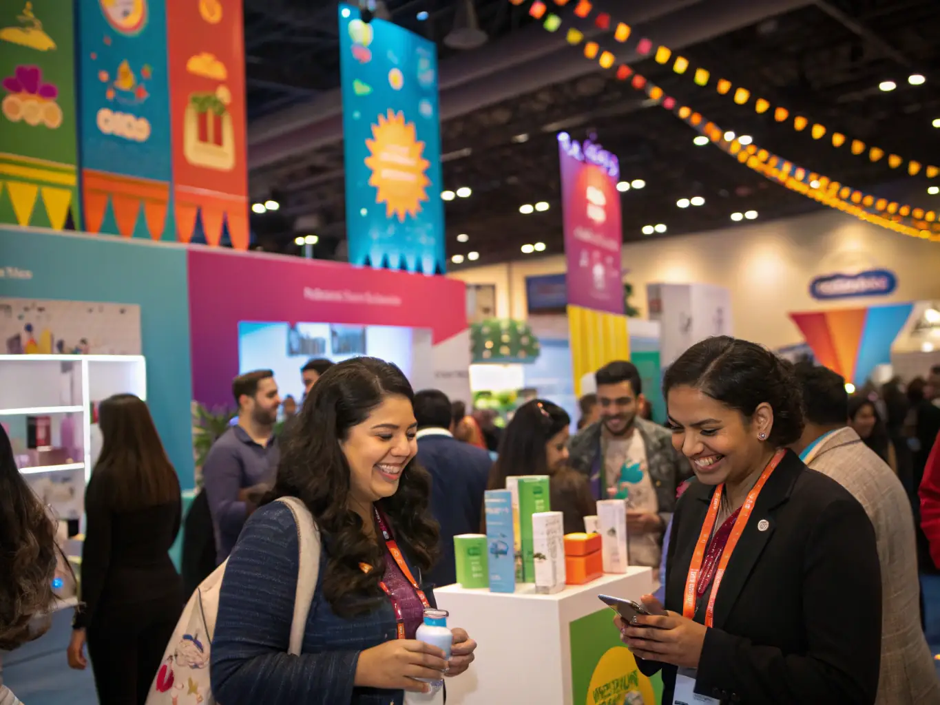 Iconiq Agency promoters interacting with customers during a product launch event, showcasing the product's features and benefits with energy and expertise.